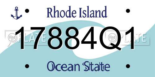 17884Q1 Rhode Island License Plate
