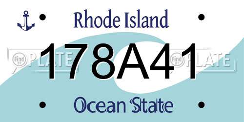 178A41 Rhode Island License Plate
