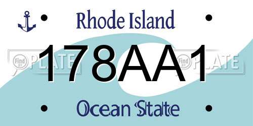 178AA1 Rhode Island License Plate