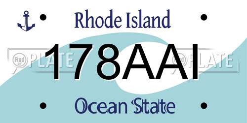 178AAI Rhode Island License Plate