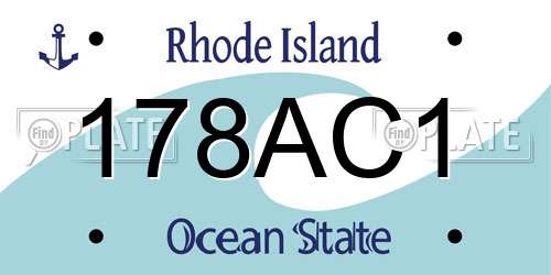 178AC1 Rhode Island License Plate