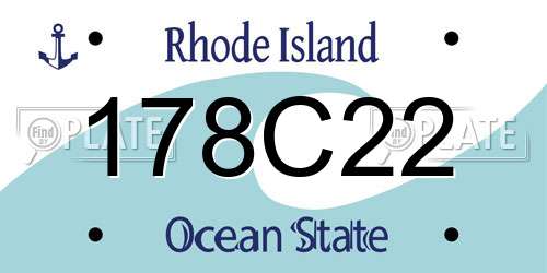 178C22 Rhode Island License Plate