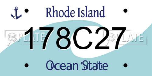 178C27 Rhode Island License Plate