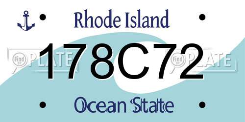 178C72 Rhode Island License Plate