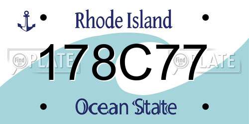 178C77 Rhode Island License Plate