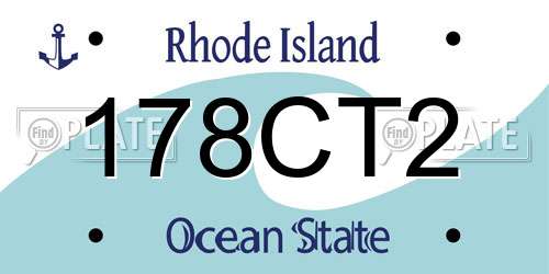 178CT2 Rhode Island License Plate