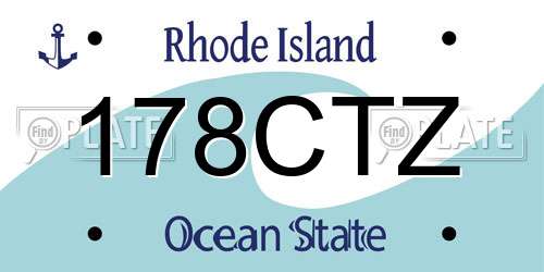 178CTZ Rhode Island License Plate