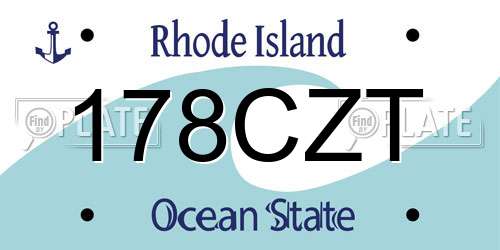 178CZT Rhode Island License Plate