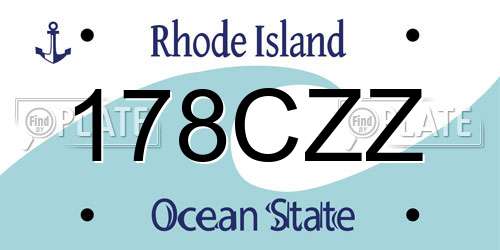 178CZZ Rhode Island License Plate