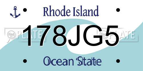 178JG5 Rhode Island License Plate