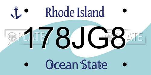 178JG8 Rhode Island License Plate