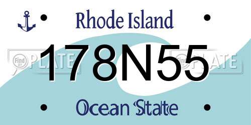 178N55 Rhode Island License Plate