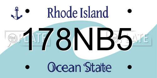 178NB5 Rhode Island License Plate