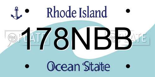178NBB Rhode Island License Plate