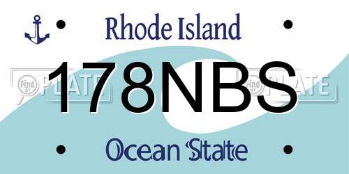 178NBS Rhode Island License Plate