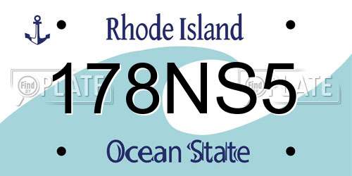 178NS5 Rhode Island License Plate