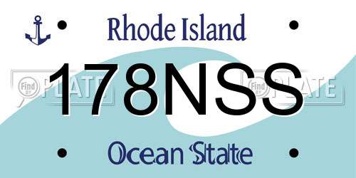 178NSS Rhode Island License Plate