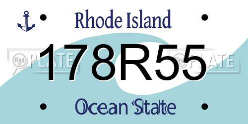 178R55 Rhode Island License Plate