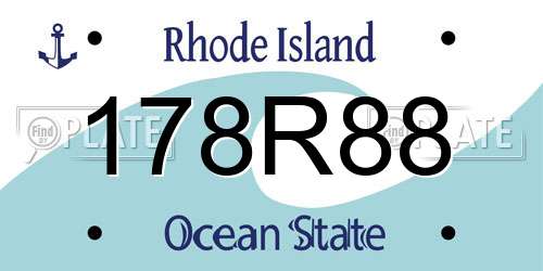 178R88 Rhode Island License Plate
