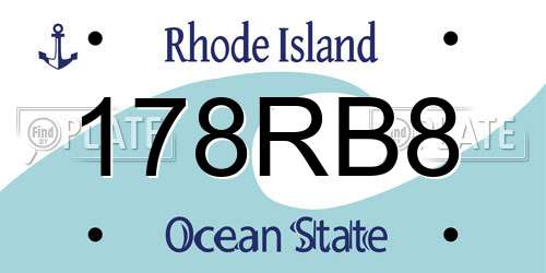 178RB8 Rhode Island License Plate