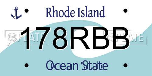 178RBB Rhode Island License Plate