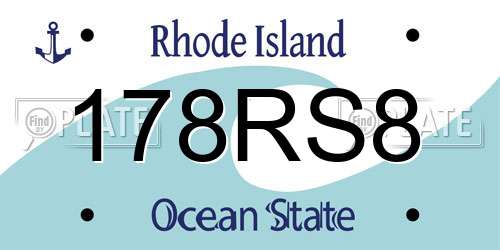 178RS8 Rhode Island License Plate