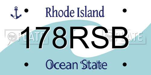 178RSB Rhode Island License Plate