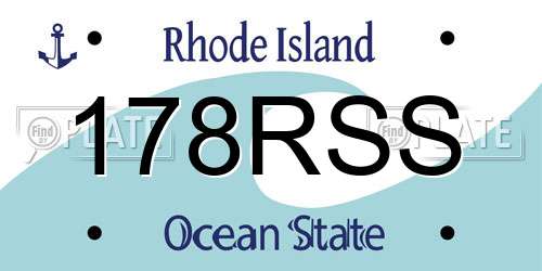 178RSS Rhode Island License Plate