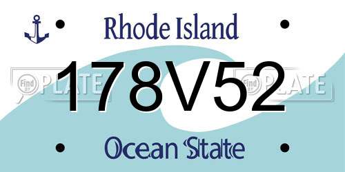 178V52 Rhode Island License Plate