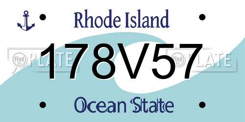 178V57 Rhode Island License Plate