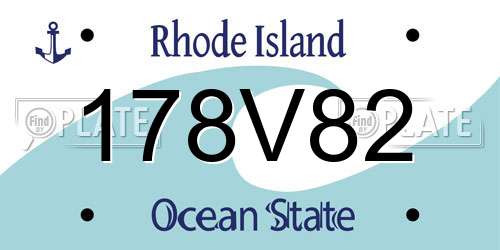 178V82 Rhode Island License Plate