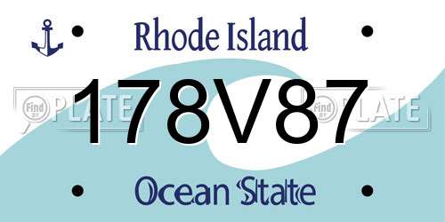 178V87 Rhode Island License Plate