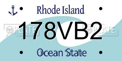 178VB2 Rhode Island License Plate