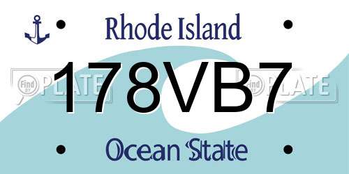 178VB7 Rhode Island License Plate
