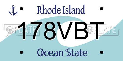 178VBT Rhode Island License Plate