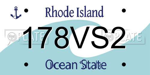 178VS2 Rhode Island License Plate