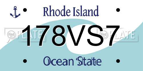 178VS7 Rhode Island License Plate