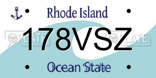 178VSZ Rhode Island License Plate