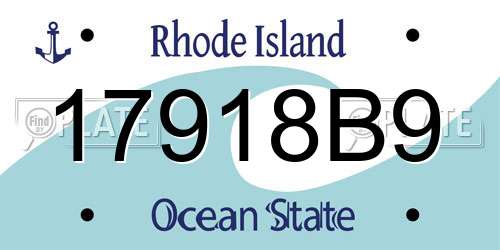 17918B9 Rhode Island License Plate