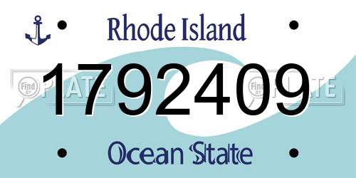 1792409 Rhode Island License Plate