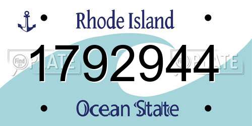 1792944 Rhode Island License Plate