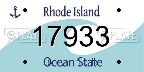 17933 Rhode Island License Plate