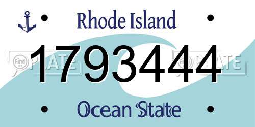 1793444 Rhode Island License Plate