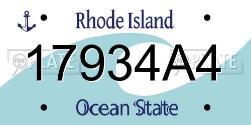 17934A4 Rhode Island License Plate