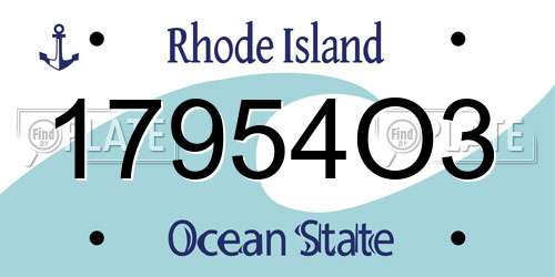 17954O3 Rhode Island License Plate