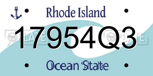 17954Q3 Rhode Island License Plate