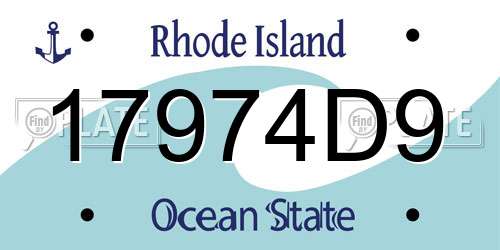 17974D9 Rhode Island License Plate