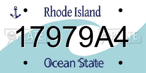 17979A4 Rhode Island License Plate