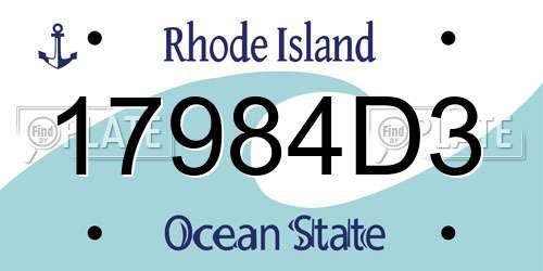 17984D3 Rhode Island License Plate