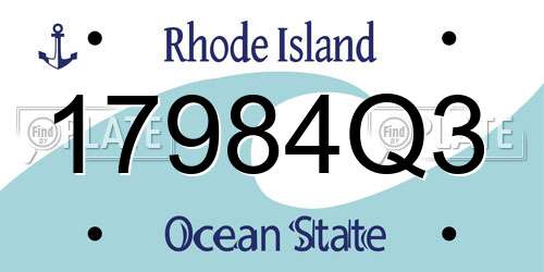 17984Q3 Rhode Island License Plate